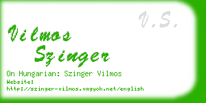 vilmos szinger business card